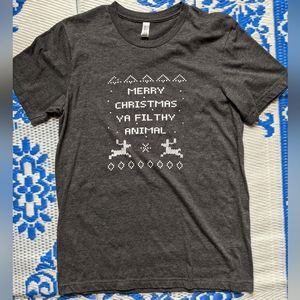 Merry Christmas Ya Filthy Animal Soft Tshirt Size M